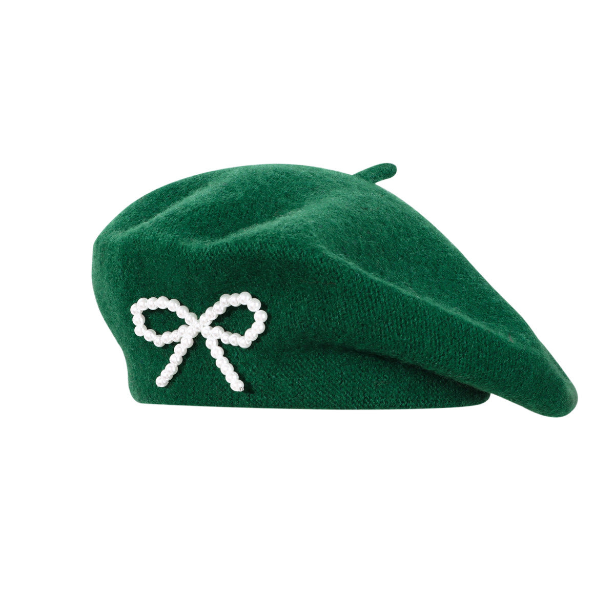 Pearl Bow Wool Beret