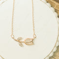 Gold and Smokey Stone Tulip Necklace