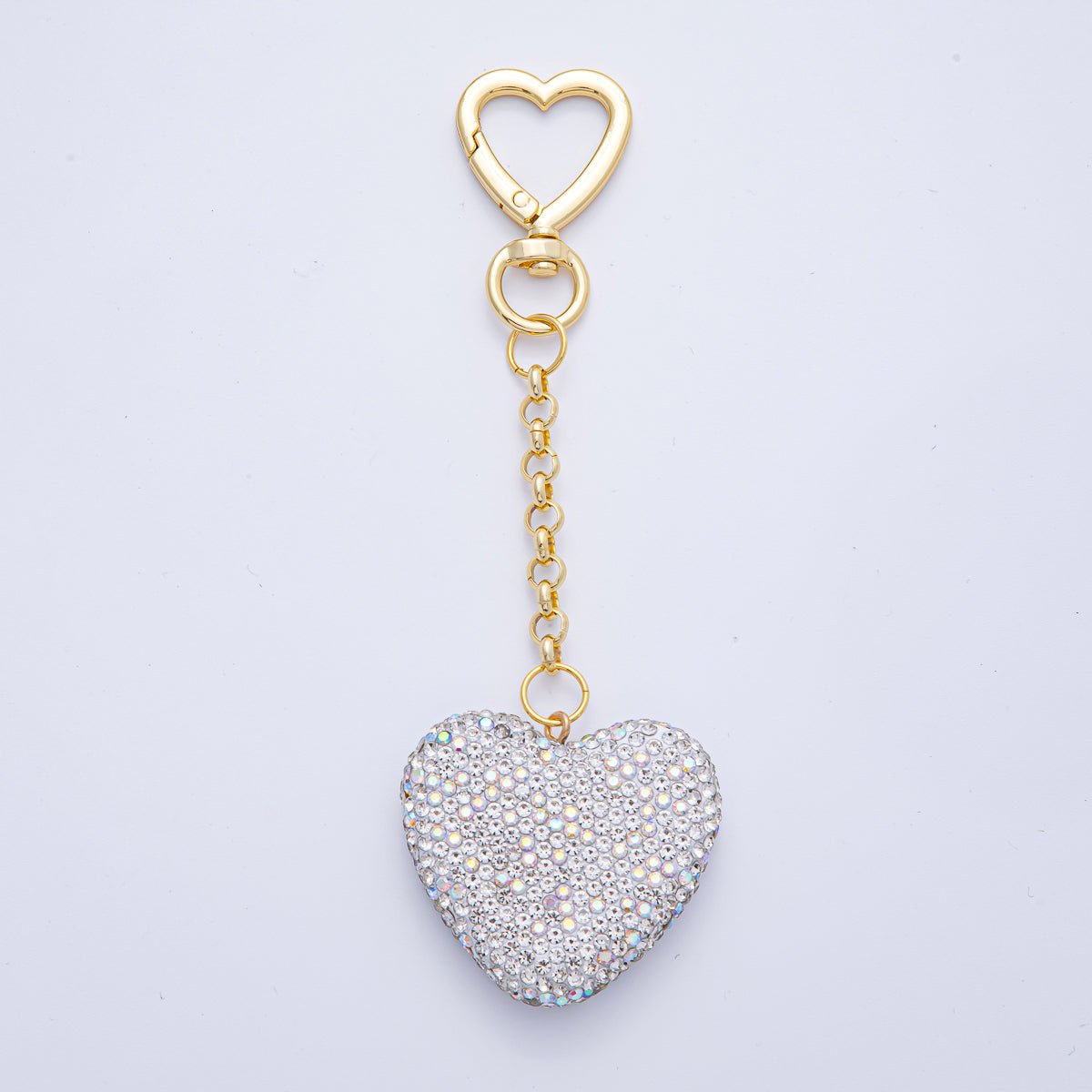 Bedazzled Heart Bag Charm