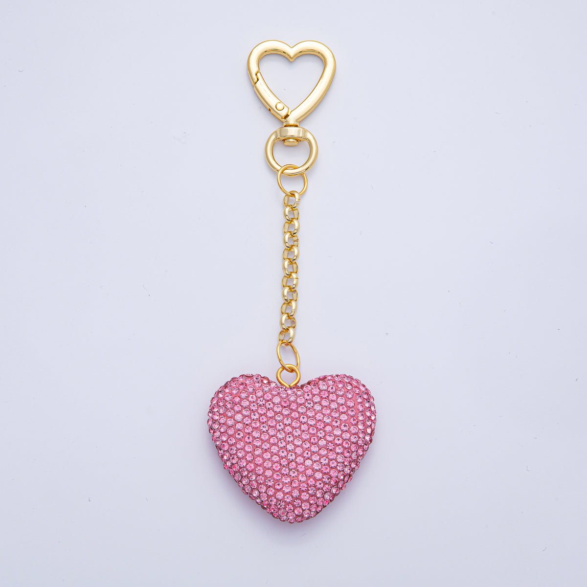 Bedazzled Heart Bag Charm