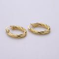 Gold Rope Hoop Earrings