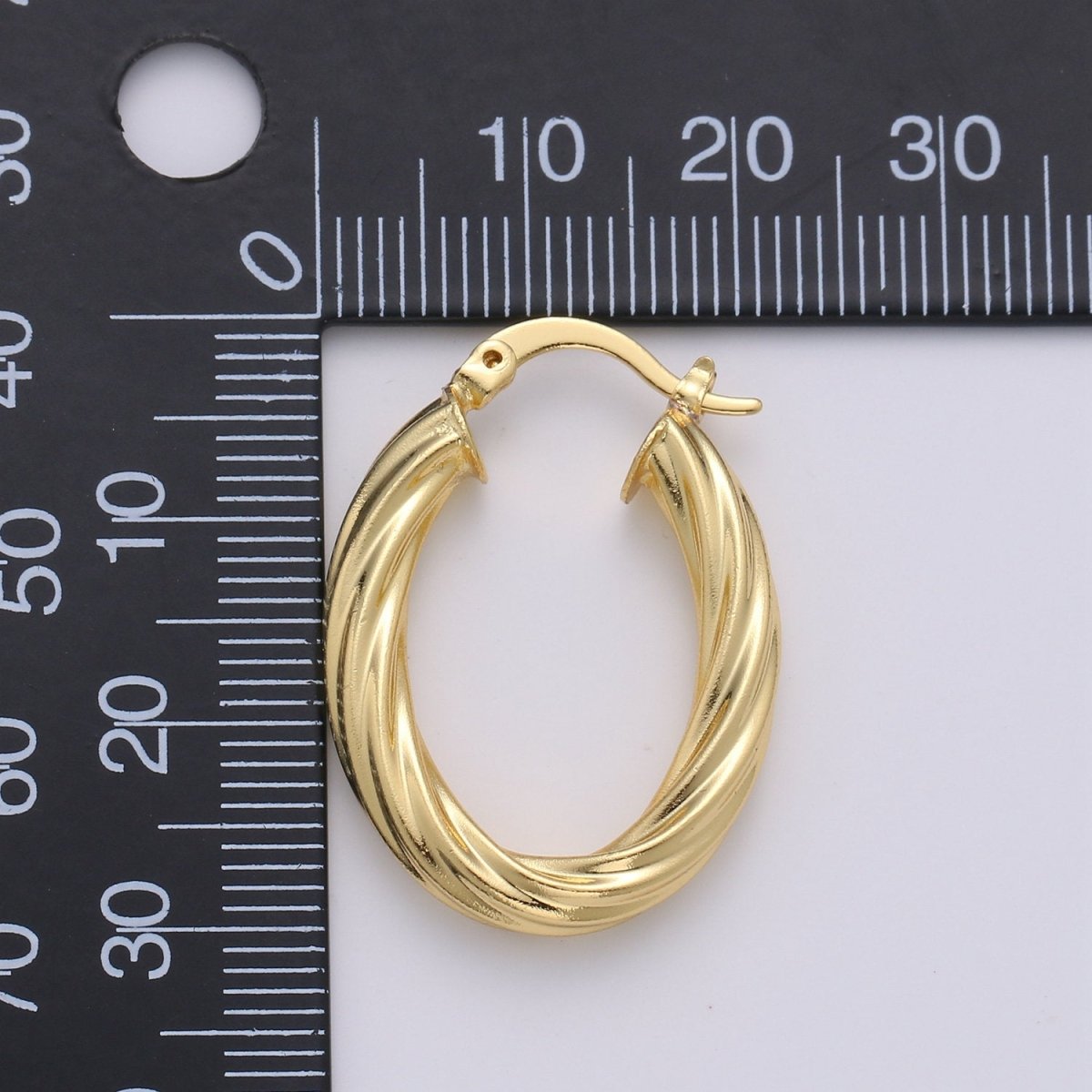 Gold Rope Hoop Earrings