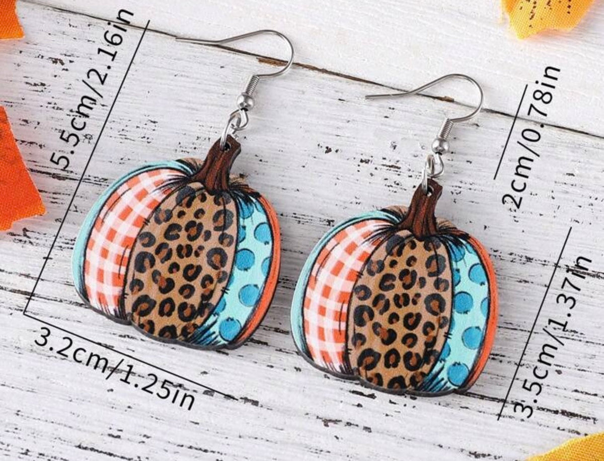 Patchwork Pumpkin Earrings