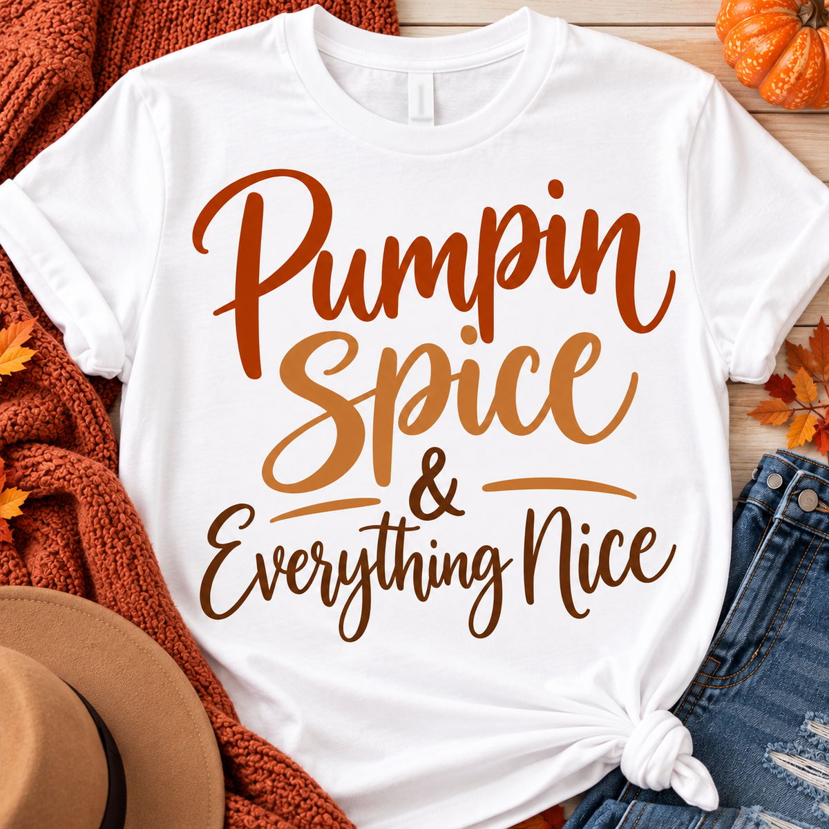 Pumpkin Spice & Everything Nice Graphic T-Shirt | Fall Tee