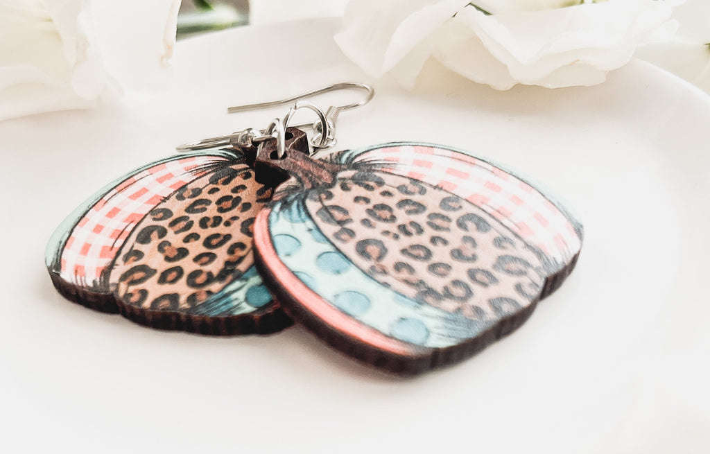 Patchwork Pumpkin Earrings