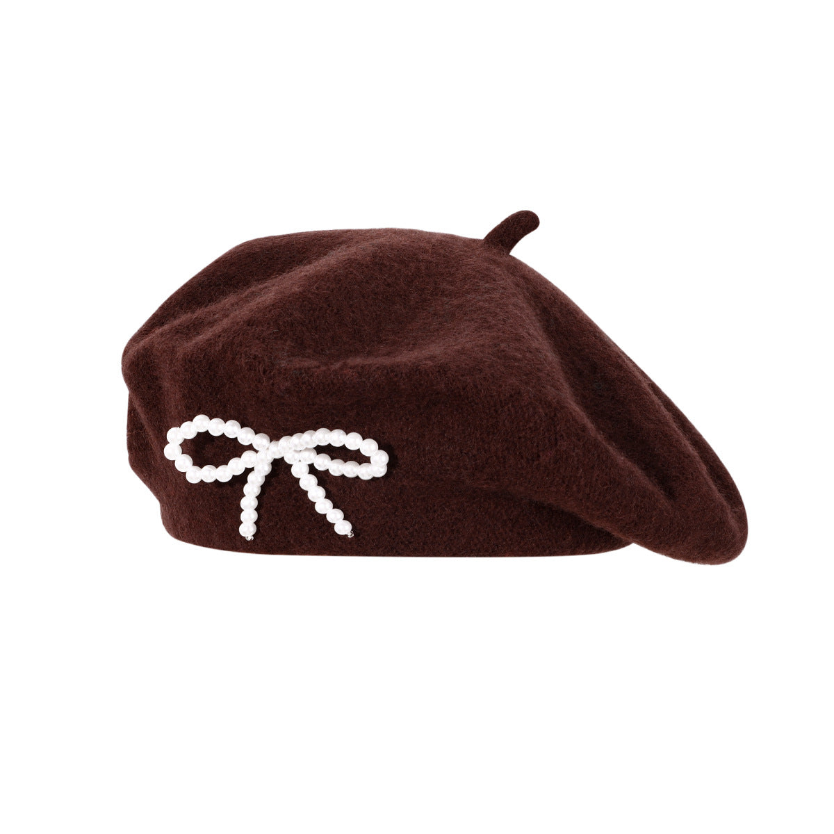 Pearl Bow Wool Beret