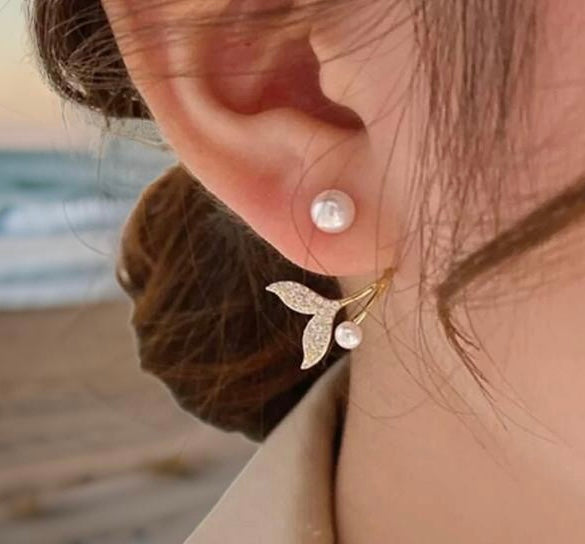 Pearl and Crystal Mermaid Earrings