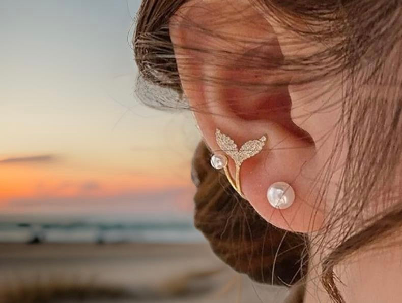 Pearl and Crystal Mermaid Earrings