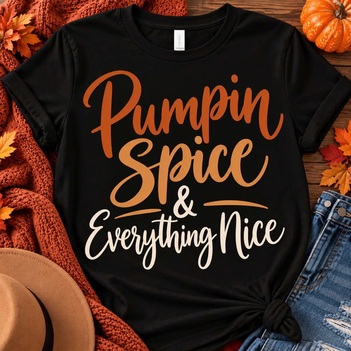Pumpkin Spice & Everything Nice Graphic T-Shirt | Fall Tee