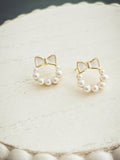 Pearl Bow Wreath Earrings