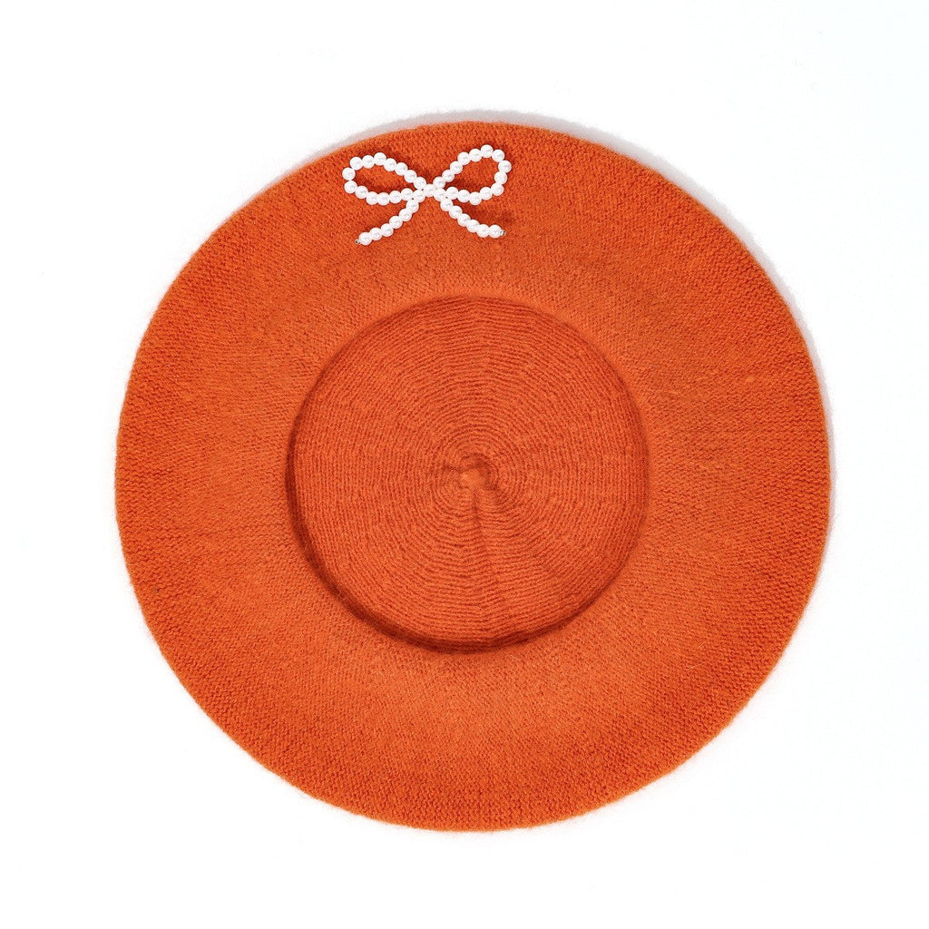 Pearl Bow Wool Beret