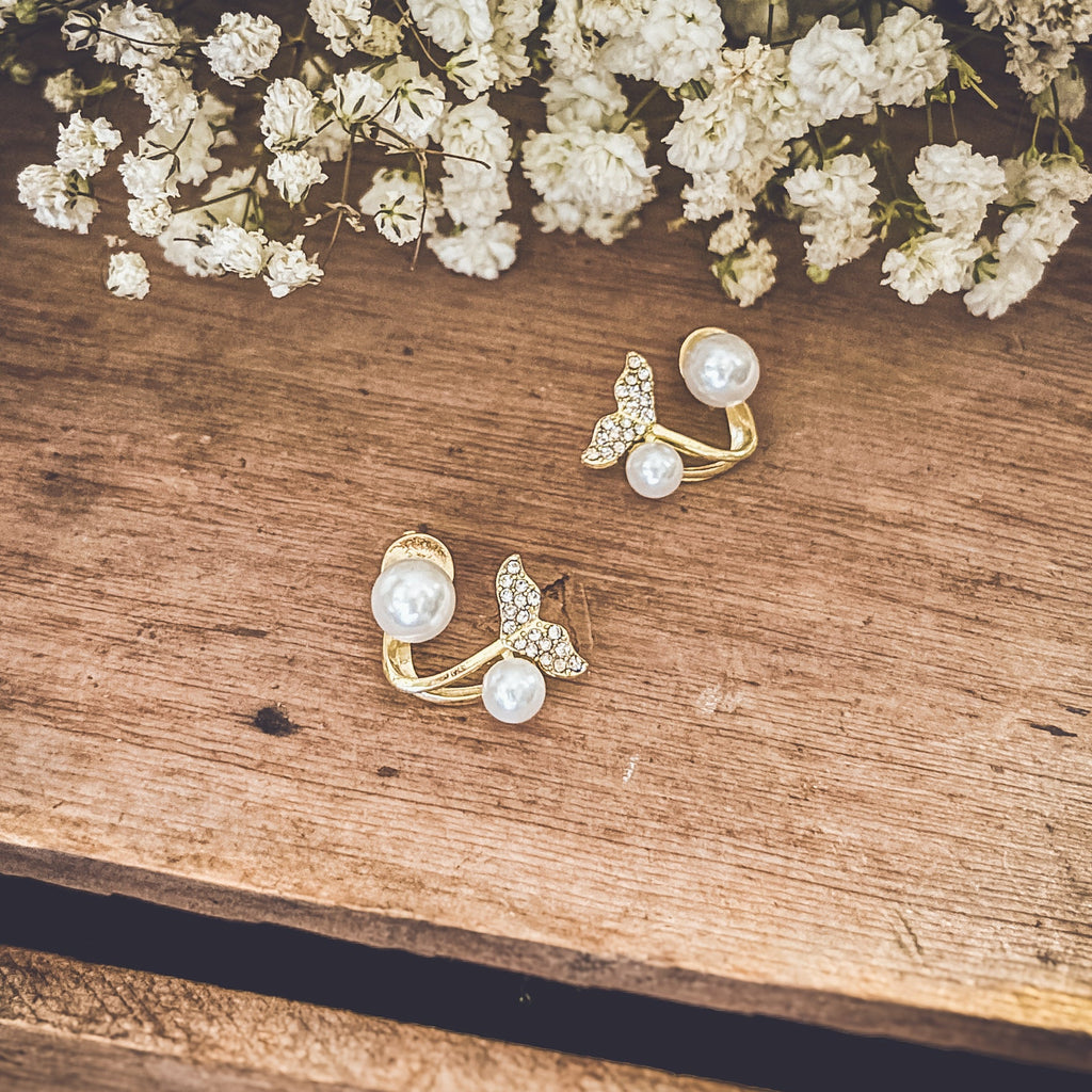 Pearl and Crystal Mermaid Earrings