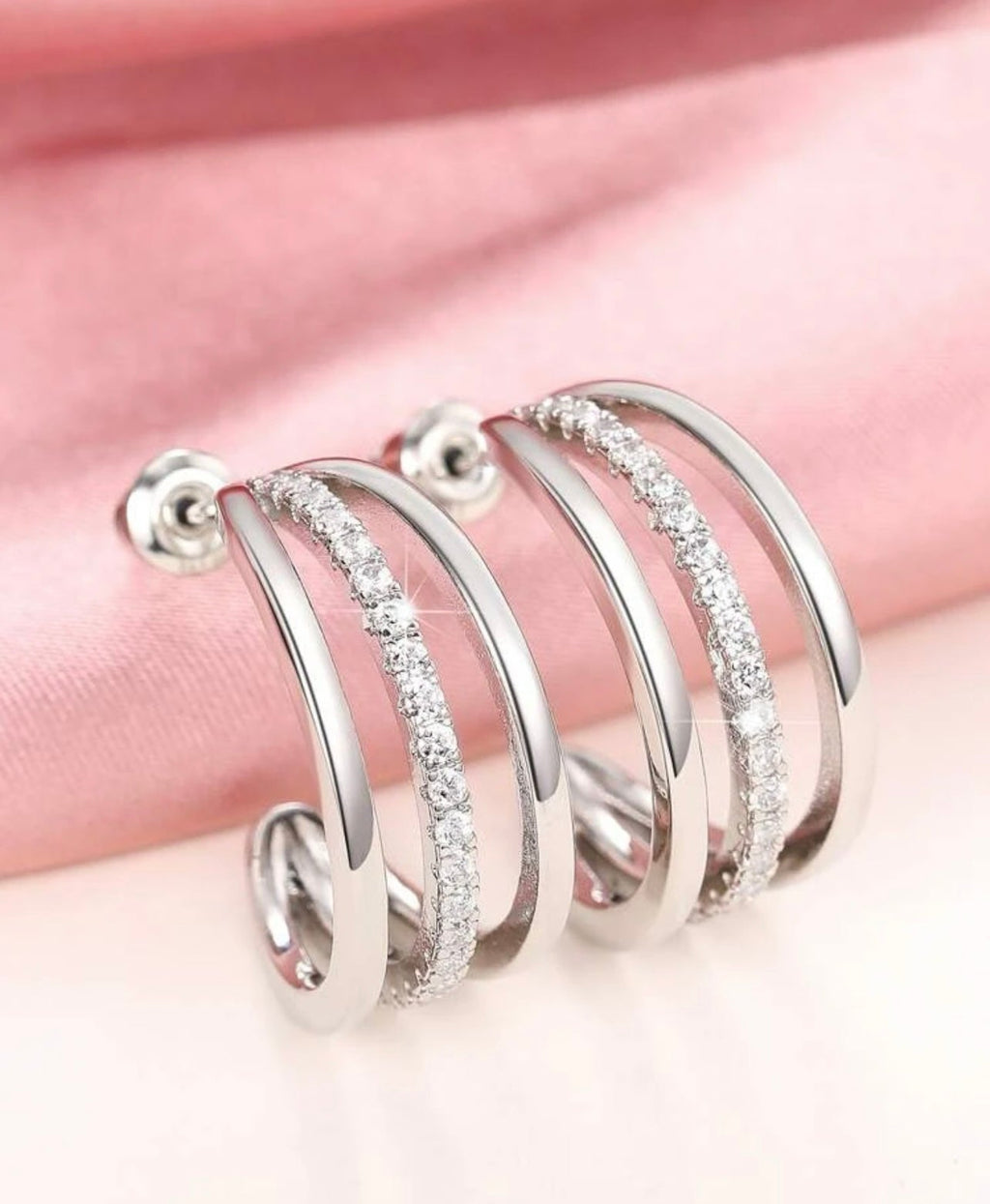 Crystal Hoop Hug Earrings