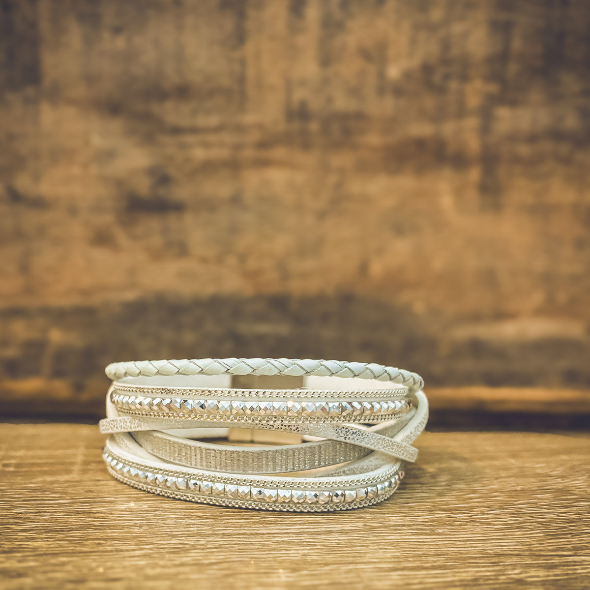 White Leather Cuff Bracelet