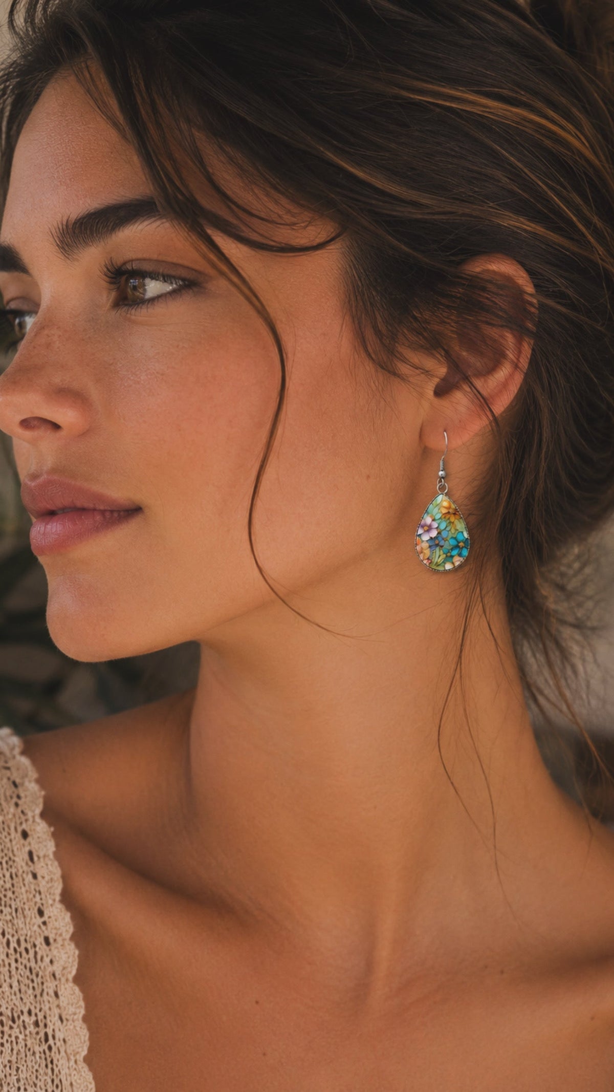 Floral Colorful Drop Earrings