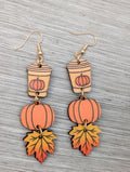 Pumpkin Spice Coffee Wood Earrings