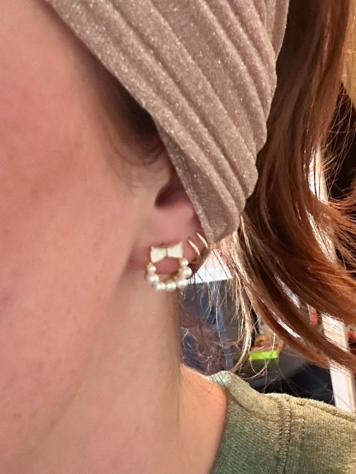 Pearl Bow Wreath Earrings