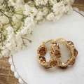 Gold and Brown Crystal Hoop Earrings