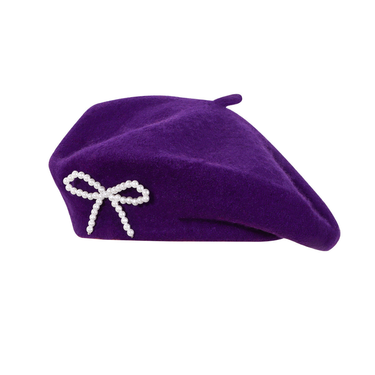 Pearl Bow Wool Beret