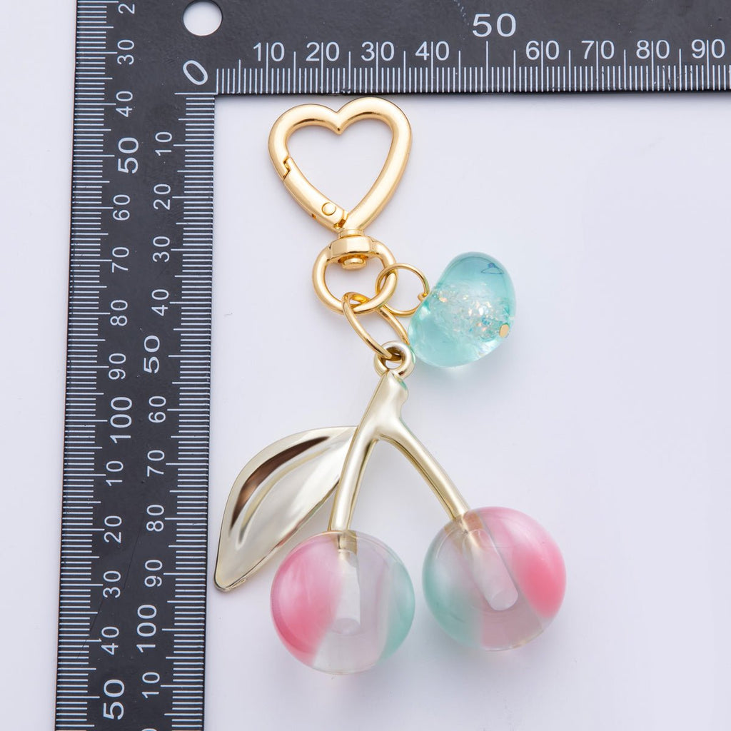 Cherry Resin Bag Charm