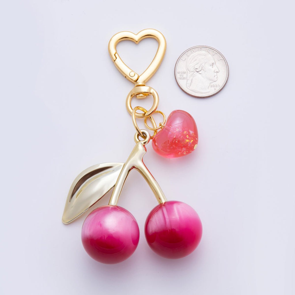 Cherry Resin Bag Charm