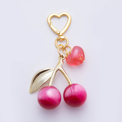 Cherry Resin Bag Charm