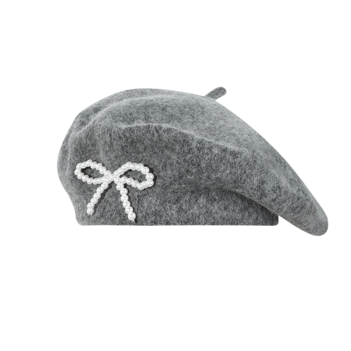 Pearl Bow Wool Beret