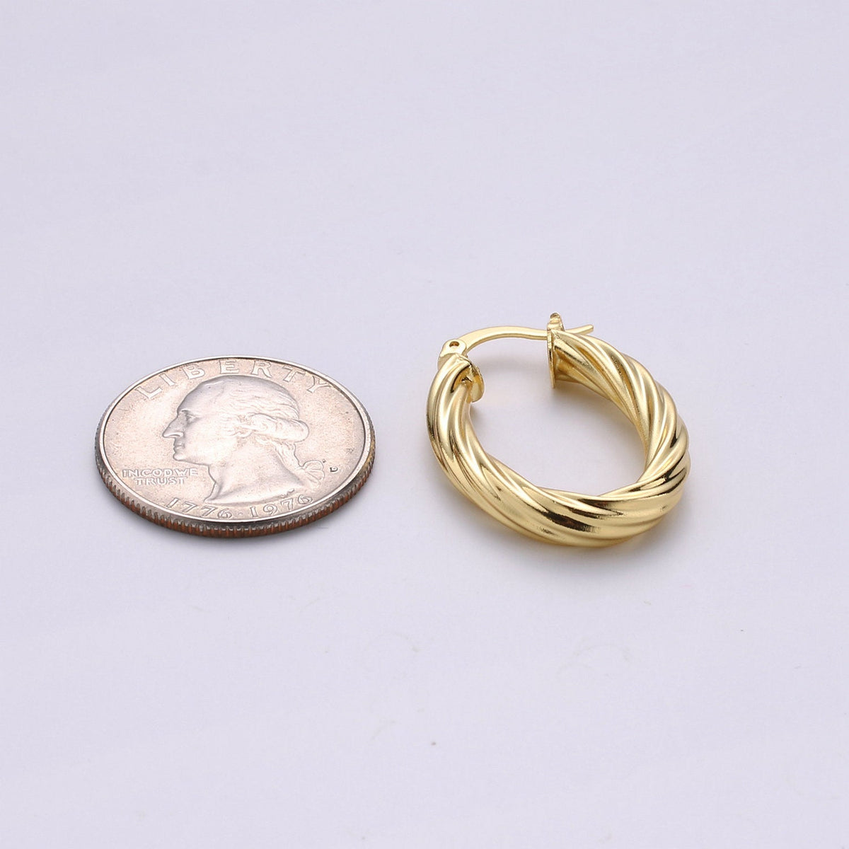 Gold Rope Hoop Earrings